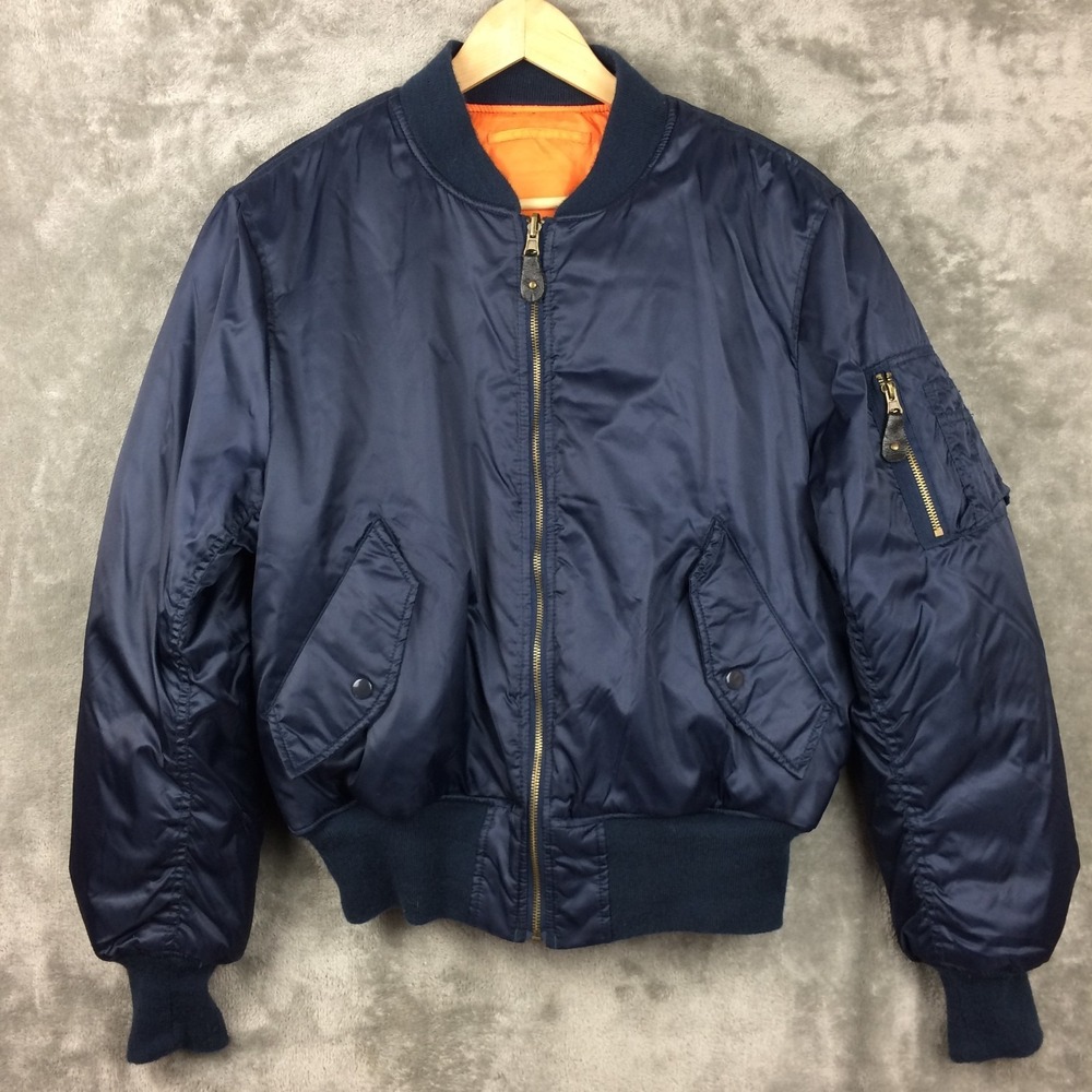 Knox Armory Bomber Jacket Mens Small Blue MA-1 Flight Special Ops Reversible
